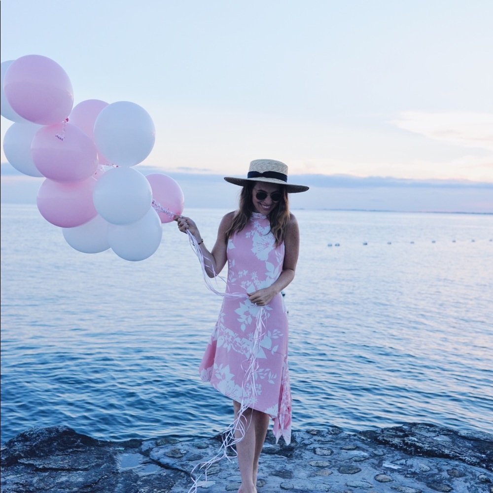 Elliatt Pink Floral Asymmetrical Dress